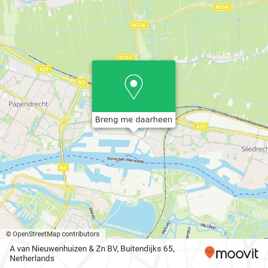 A van Nieuwenhuizen & Zn BV, Buitendijks 65 kaart