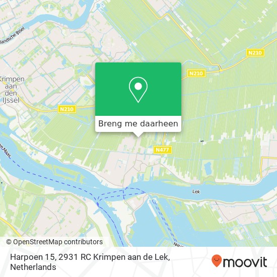 Harpoen 15, 2931 RC Krimpen aan de Lek kaart