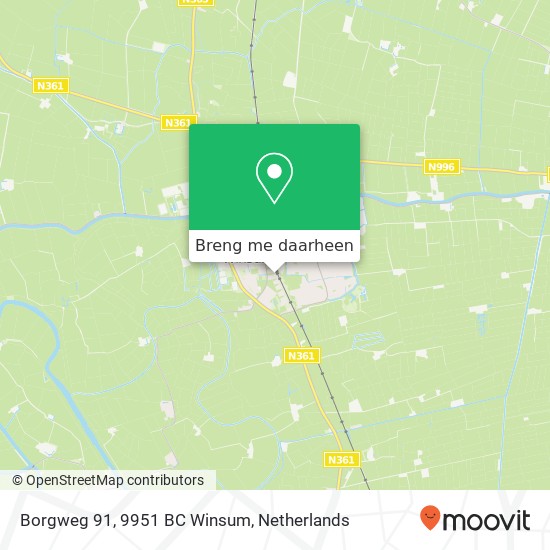 Borgweg 91, 9951 BC Winsum kaart