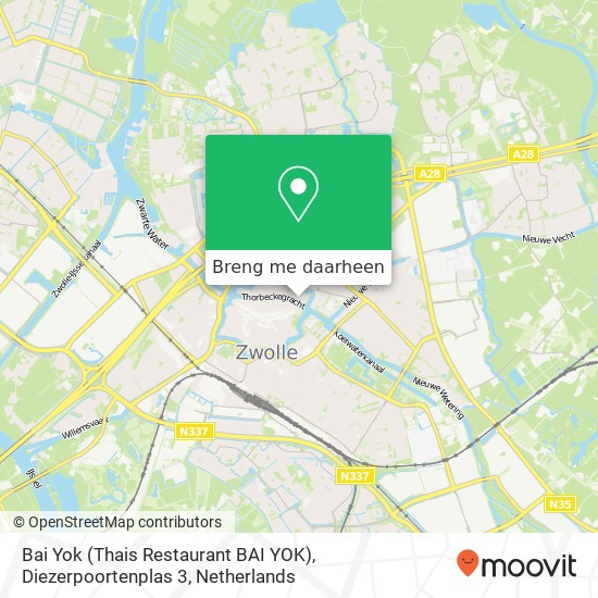 Bai Yok (Thais Restaurant BAI YOK), Diezerpoortenplas 3 kaart