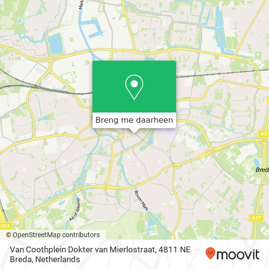 Van Coothplein Dokter van Mierlostraat, 4811 NE Breda kaart