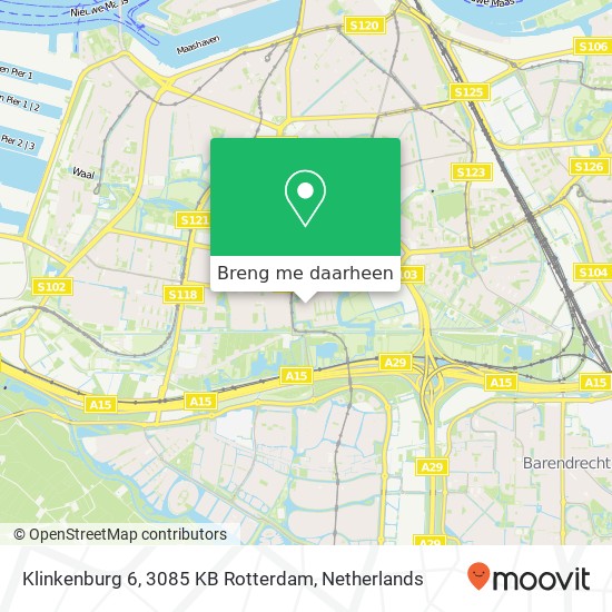 Klinkenburg 6, 3085 KB Rotterdam kaart