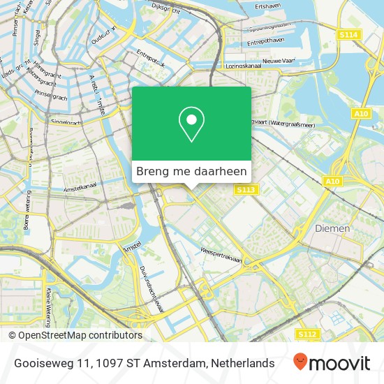Gooiseweg 11, 1097 ST Amsterdam kaart