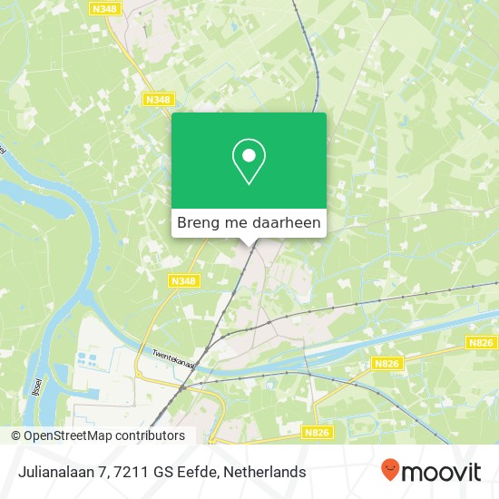 Julianalaan 7, 7211 GS Eefde kaart