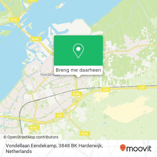 Vondellaan Eendekamp, 3848 BK Harderwijk kaart