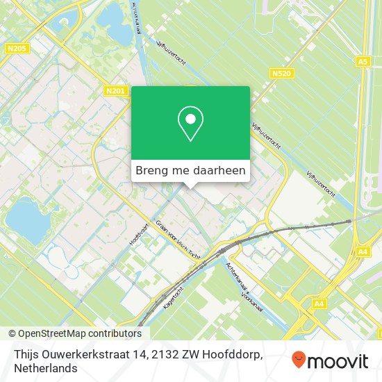 Thijs Ouwerkerkstraat 14, 2132 ZW Hoofddorp kaart