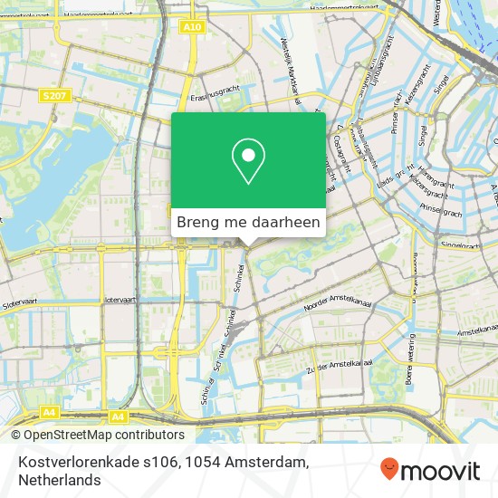 Kostverlorenkade s106, 1054 Amsterdam kaart