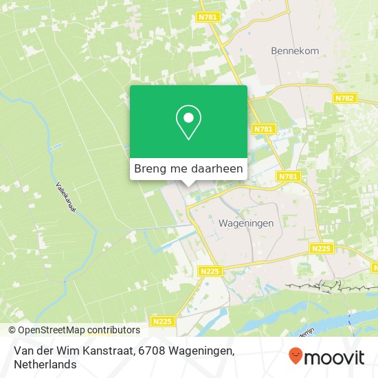 Van der Wim Kanstraat, 6708 Wageningen kaart