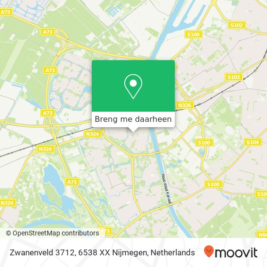 Zwanenveld 3712, 6538 XX Nijmegen kaart