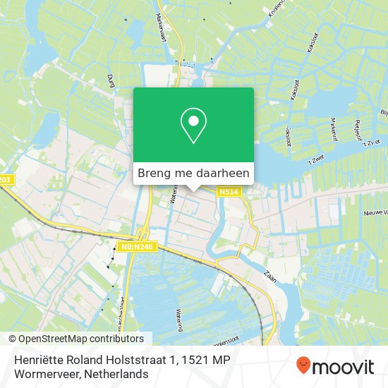 Henriëtte Roland Holststraat 1, 1521 MP Wormerveer kaart