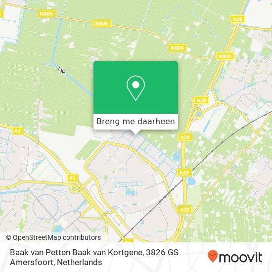 Baak van Petten Baak van Kortgene, 3826 GS Amersfoort kaart