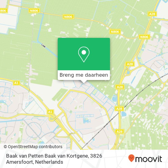 Baak van Petten Baak van Kortgene, 3826 Amersfoort kaart