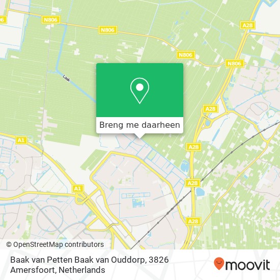 Baak van Petten Baak van Ouddorp, 3826 Amersfoort kaart