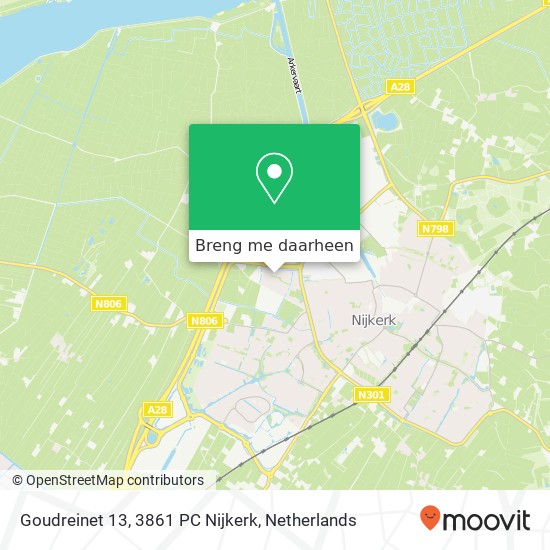 Goudreinet 13, 3861 PC Nijkerk kaart