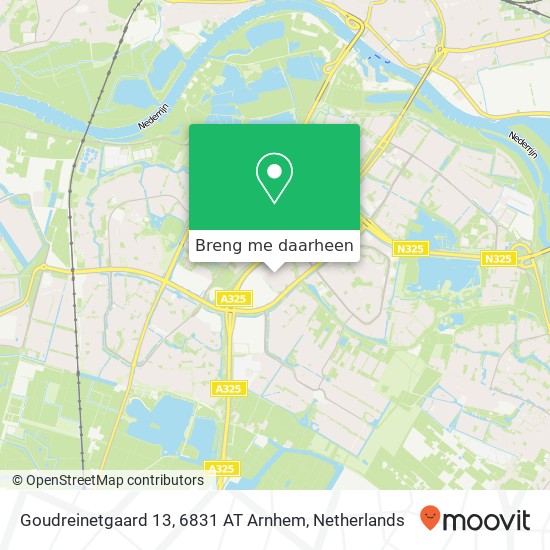 Goudreinetgaard 13, 6831 AT Arnhem kaart