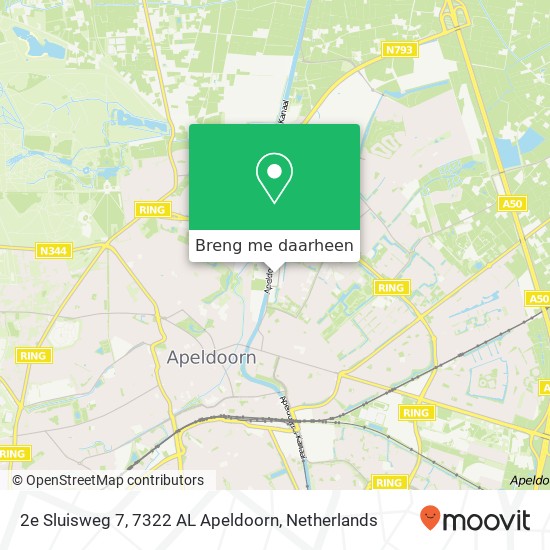 2e Sluisweg 7, 7322 AL Apeldoorn kaart