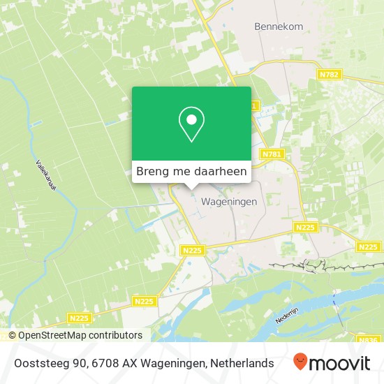 Ooststeeg 90, 6708 AX Wageningen kaart