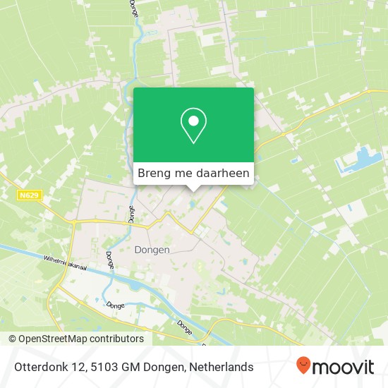 Otterdonk 12, 5103 GM Dongen kaart