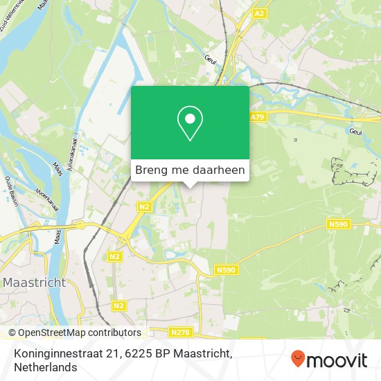 Koninginnestraat 21, 6225 BP Maastricht kaart