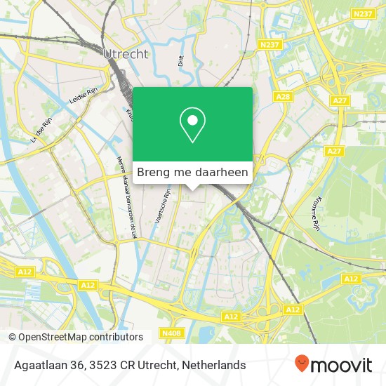 Agaatlaan 36, 3523 CR Utrecht kaart