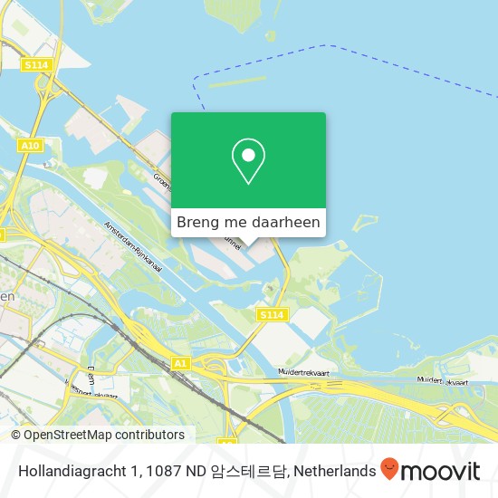 Hollandiagracht 1, 1087 ND 암스테르담 kaart