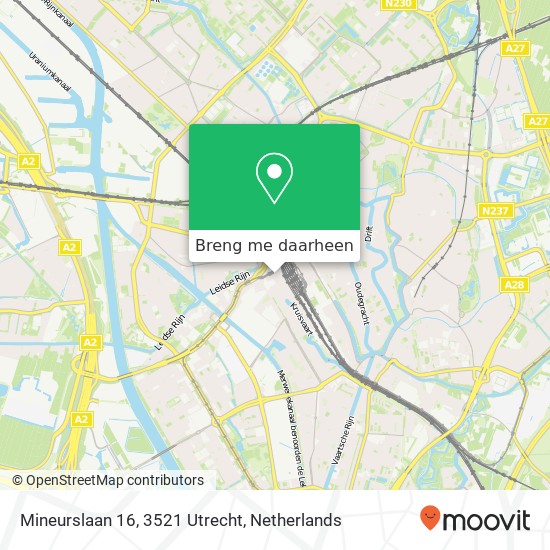 Mineurslaan 16, 3521 Utrecht kaart