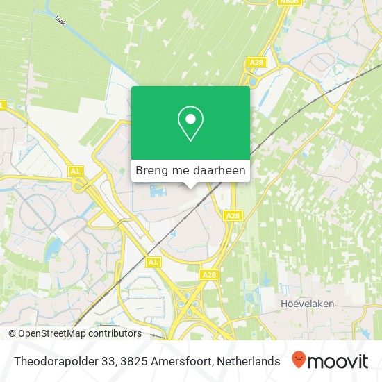 Theodorapolder 33, 3825 Amersfoort kaart