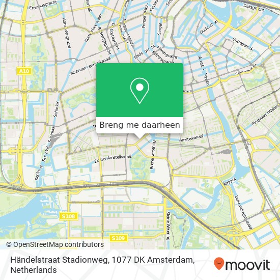 Händelstraat Stadionweg, 1077 DK Amsterdam kaart