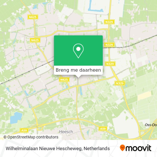 Wilhelminalaan Nieuwe Hescheweg kaart