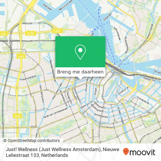 Just! Wellness (Just Wellness Amsterdam), Nieuwe Leliestraat 133 kaart