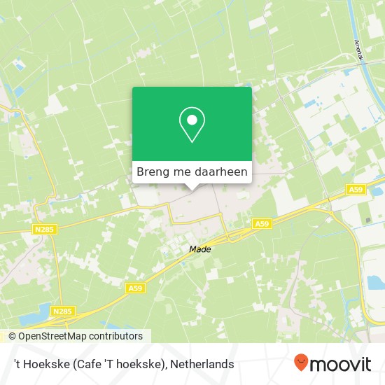 't Hoekske (Cafe 'T hoekske) kaart