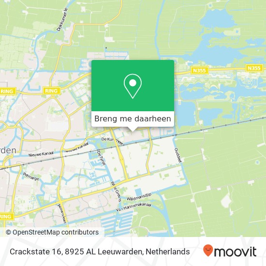 Crackstate 16, 8925 AL Leeuwarden kaart