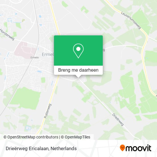 Drieërweg Ericalaan kaart