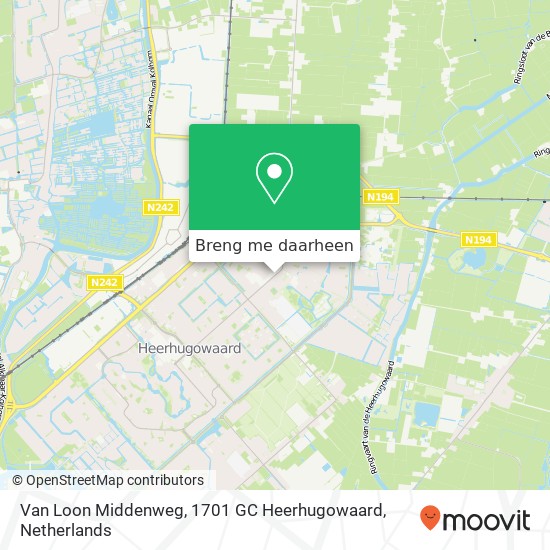 Van Loon Middenweg, 1701 GC Heerhugowaard kaart