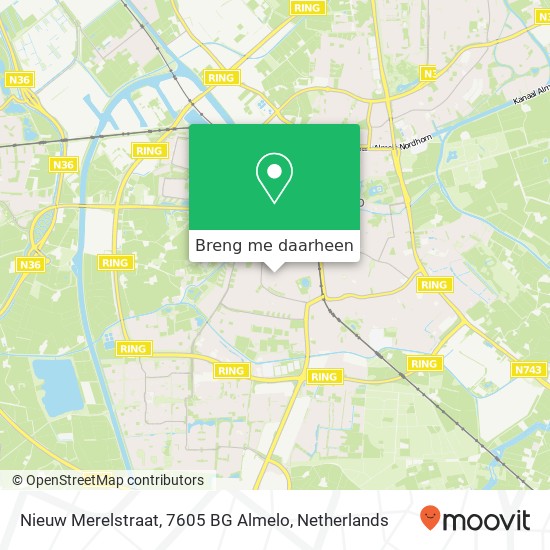 Nieuw Merelstraat, 7605 BG Almelo kaart