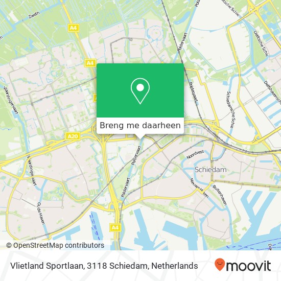 Vlietland Sportlaan, 3118 Schiedam kaart