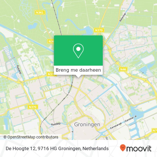 De Hoogte 12, 9716 HG Groningen kaart