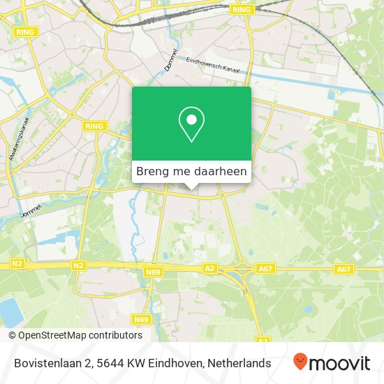Bovistenlaan 2, 5644 KW Eindhoven kaart