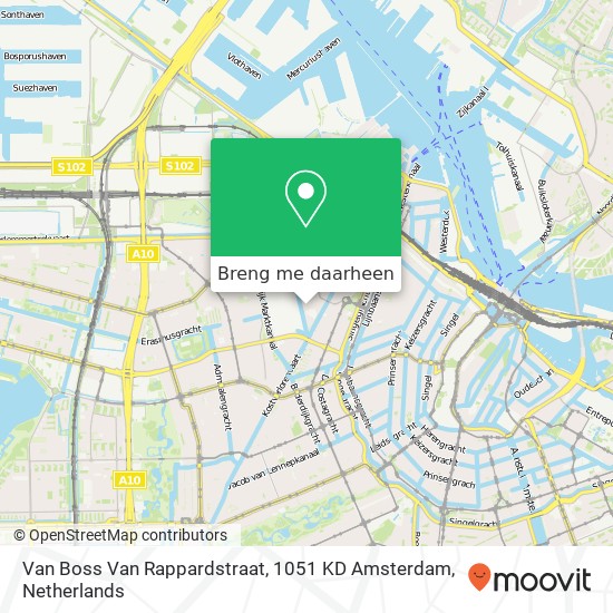 Van Boss Van Rappardstraat, 1051 KD Amsterdam kaart