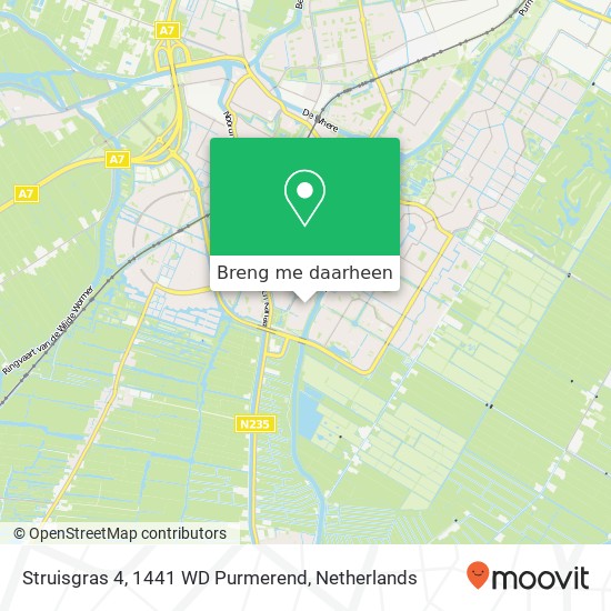 Struisgras 4, 1441 WD Purmerend kaart