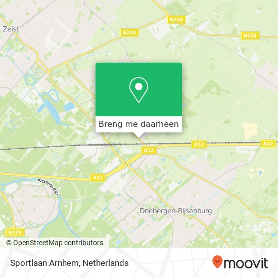 Sportlaan Arnhem kaart