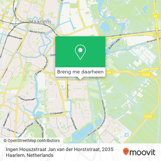 Ingen Houszstraat Jan van der Horststraat, 2035 Haarlem kaart