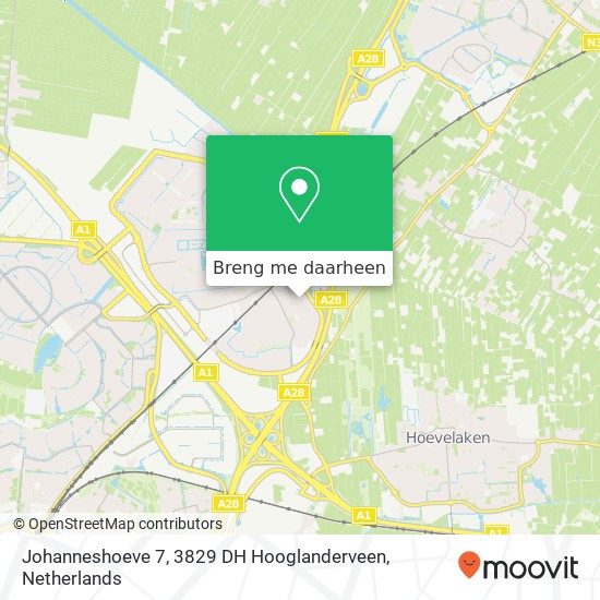 Johanneshoeve 7, 3829 DH Hooglanderveen kaart