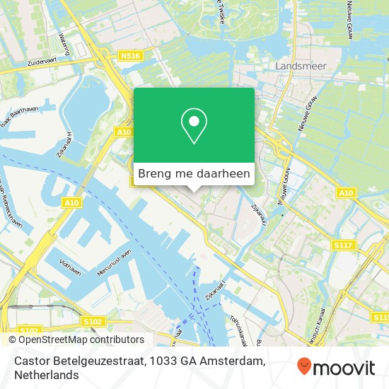 Castor Betelgeuzestraat, 1033 GA Amsterdam kaart