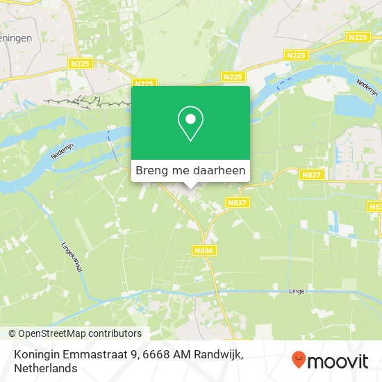 Koningin Emmastraat 9, 6668 AM Randwijk kaart