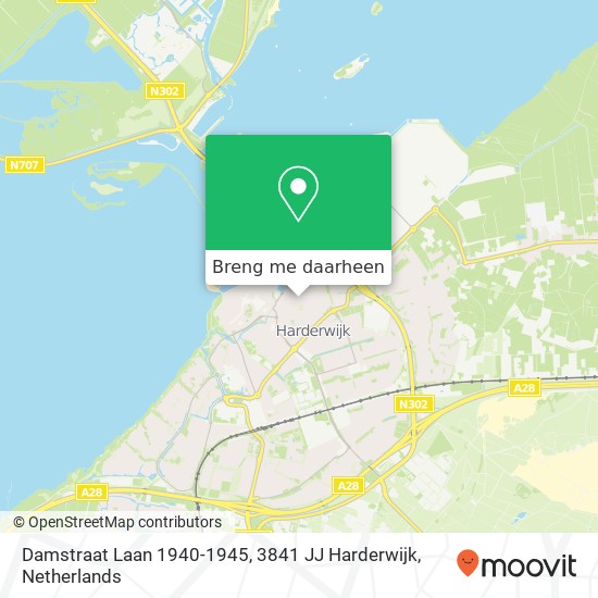 Damstraat Laan 1940-1945, 3841 JJ Harderwijk kaart