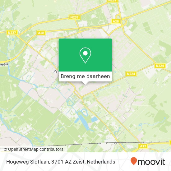 Hogeweg Slotlaan, 3701 AZ Zeist kaart