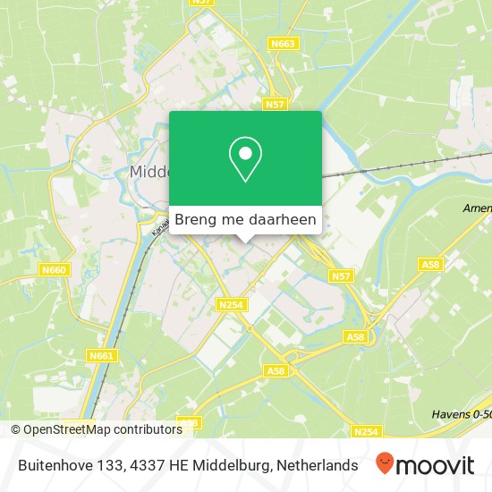 Buitenhove 133, 4337 HE Middelburg kaart