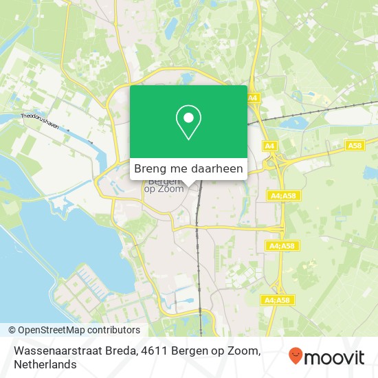 Wassenaarstraat Breda, 4611 Bergen op Zoom kaart