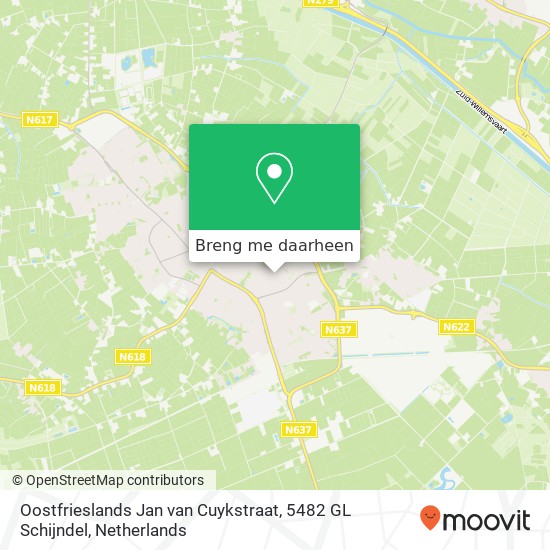 Oostfrieslands Jan van Cuykstraat, 5482 GL Schijndel kaart